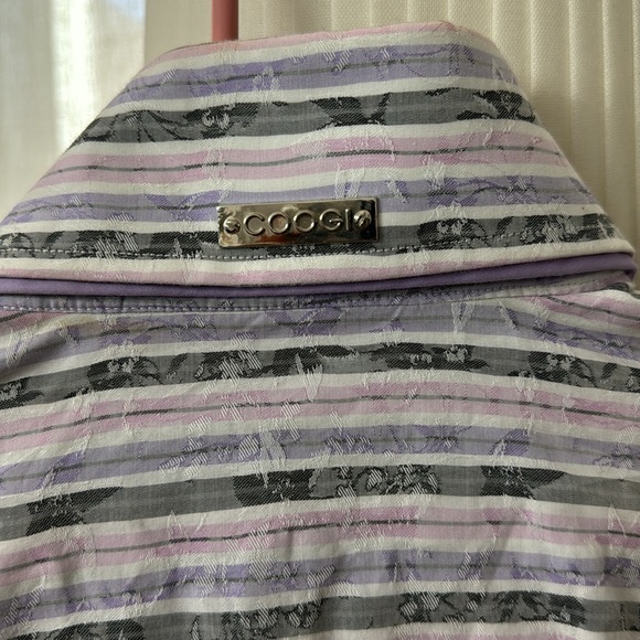 COOGI Luxe EUC Men’s Purple, Lavender, White and Gray Stripped Shirt - Picture 10 of 17
